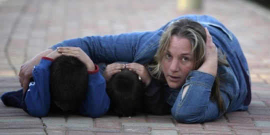 Israelis taking cover