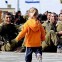 Little girl with Israeli soldiers