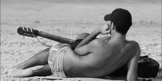 Israeli on the beach in Tel Aviv