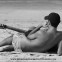 Israeli on the beach in Tel Aviv